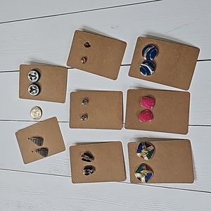 Lot of 8 Pairs of Pierced Earrings